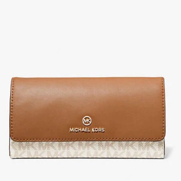 Michael Kors Jet Set Charm Large Logo & Leather Tri-Fold Wallet - Picture 2 of 12